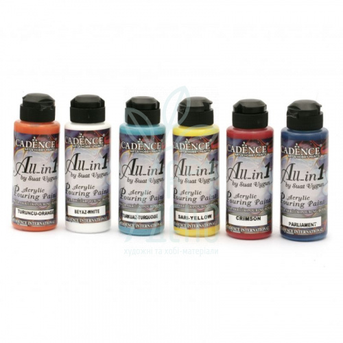 Набір акрилових фарб Pouring effect medium, 6 шт, Cadence