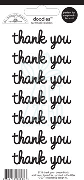 Лист наліпок Thank you/Beetle Black, Doodlebug