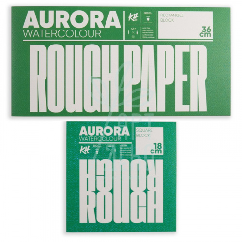 Блок паперу для акварелі Aurora Watercolour Rough, крупне зерно, 300 г/м2, 20 л., KUNST & HOBI