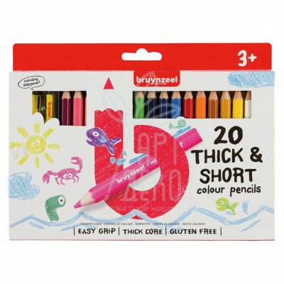 Набір олівців кольорових, товсті, + точилка, 20 кол., Bruynzeel