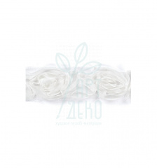 Стрічка з білими трояндами Ribbon - Rose White 1,5", 1 ярд, American Crafts