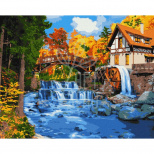 Набір для розпису за номерами "Будиночок з млином", 40х50 см, Ідейка