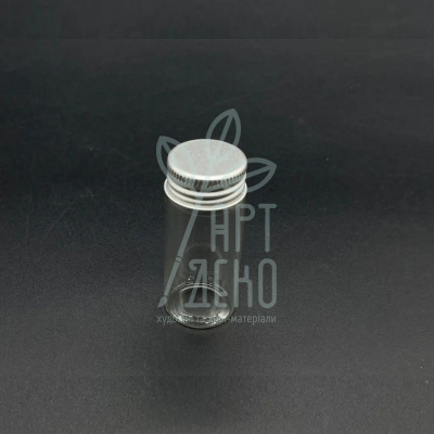 Пляшечка скляна з металевою кришечкою, 30х70 мм, 32 мл