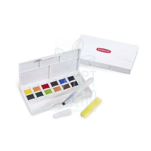 Набір акварельних фарб Inktense Paint Pan Travel Set №1, 12 кол., DERWENT