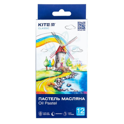 Набір пастелі олійної Classic, 12 шт, Kite