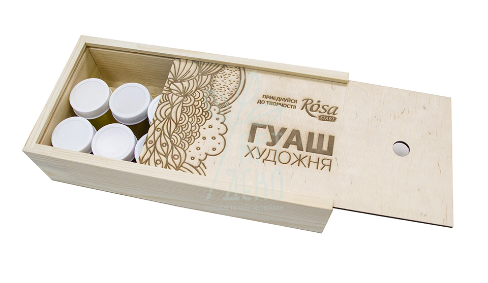 Набір гуашевих фарб Start, у дерев'яній коробці, 12х40 мл, ROSA 