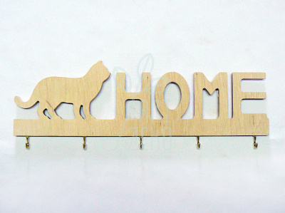 Ключниця "Home" на 5 гачків, фанера, 30х9 см, Україна