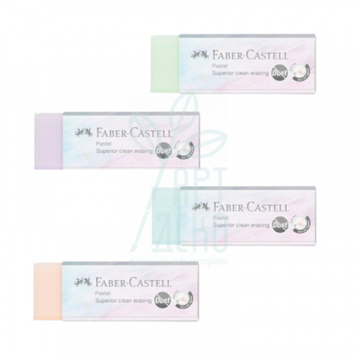 Гумка вінілова Dust Free Pastel, прямокутна, асорті кольорів, Faber-Castell