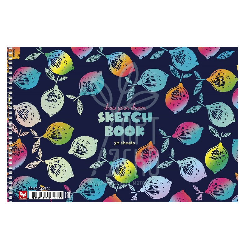 Альбом для малювання Scetch Book, спіраль, А4 (21х29,7 см), 30 л., Школярик