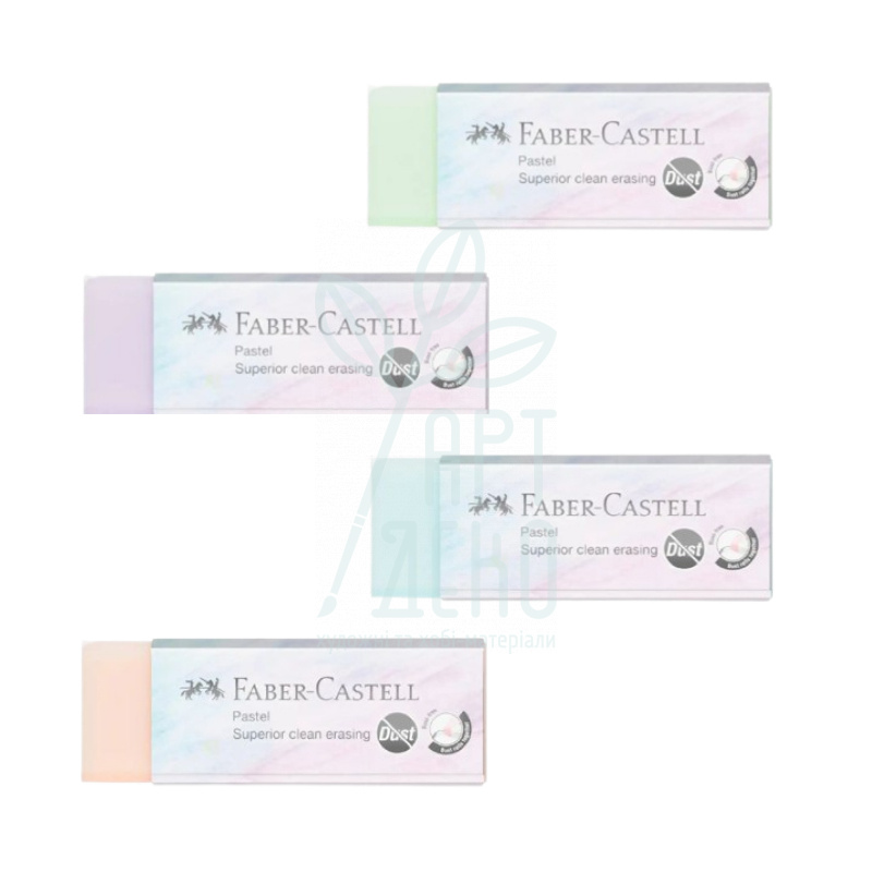 Гумка вінілова Dust Free Pastel, прямокутна, асорті кольорів, Faber-Castell