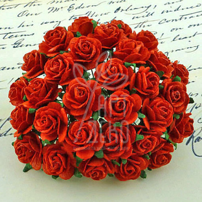 Квіти паперові Троянда Open Rose, червона, 2 см, 10 шт., Тайланд