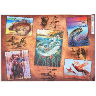 Папір для декупажу "Рибалка і полювання", 40х30 см, 60 г/м2, Cheap Art