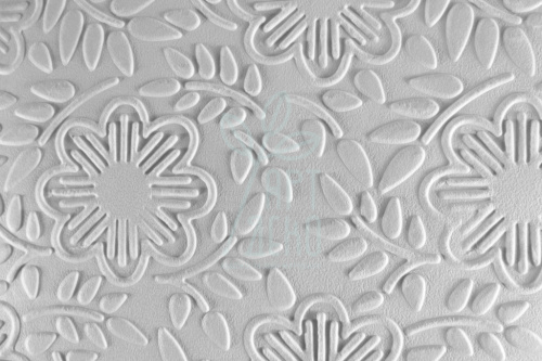 Папір текстурований, тиснений "Квіти великі", білий, 11х15 см, Україна