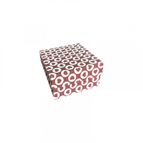 Коробка подарункова, гофрокартон "Серця в колі", 14,5х14х7,2 см, Україна