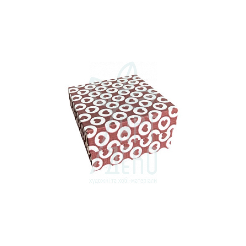 Коробка подарункова, гофрокартон "Серця в колі", 14,5х14х7,2 см, Україна