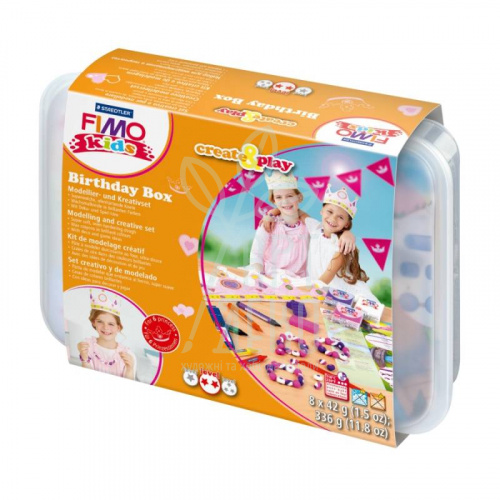 Набір полімерної глини для проведення дня народження Fimo kids "Принцеса", 8 кольорів х 42 г, Fimo