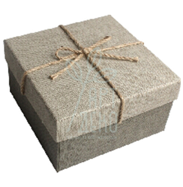 Коробка подарункова з бантом (шнур), зелена, Україна