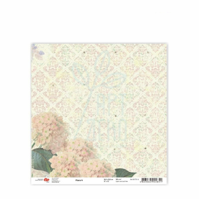 Папір для скрапбукінгу "Flora" 4, 30,5х30,5 см, 180 г/м2, ROSA Talent