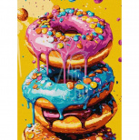 Набір для розпису за номерами "Смачненькі пончики", 30х40 см, Ідейка