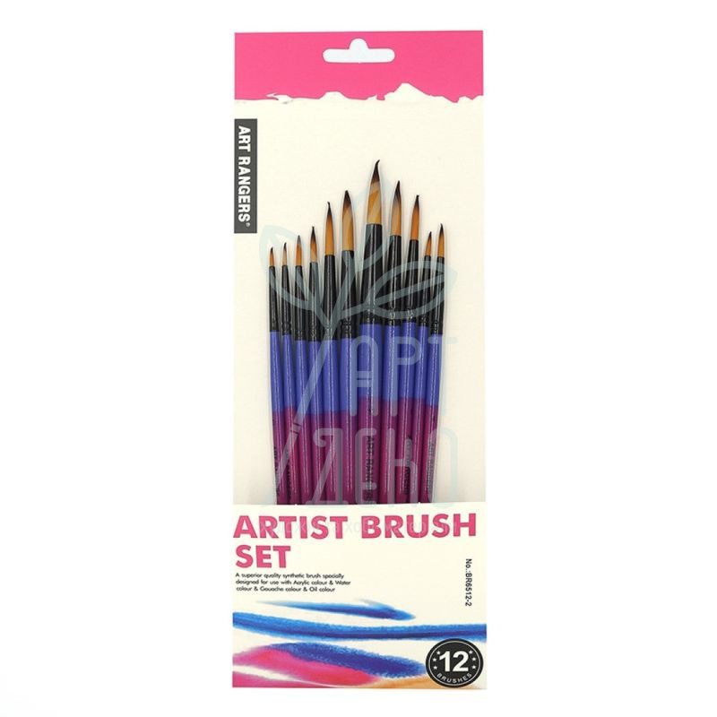 Набір пензлів Нейлон круглі (№0-10), 12 шт, Art Rangers