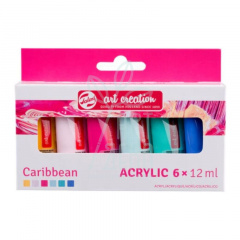 Набір акрилових фарб ArtCreation Caribbean, 6х12 мл, Royal Talens