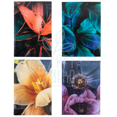 Книга записна Flora, клітинка, А4 (21х29,7 см), 192 л., Axent