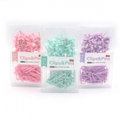 Набір канцелярський Clips and Pins, скріпки - 20 шт, кнопки - 35 шт, Josef Otten