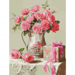 Набір для розпису за номерами "Рожевий подарунок", 30х40 см, Ідейка