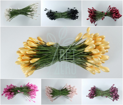 Набір тичинок двосторонніх для квітів, на дротику, 200 шт., Китай
