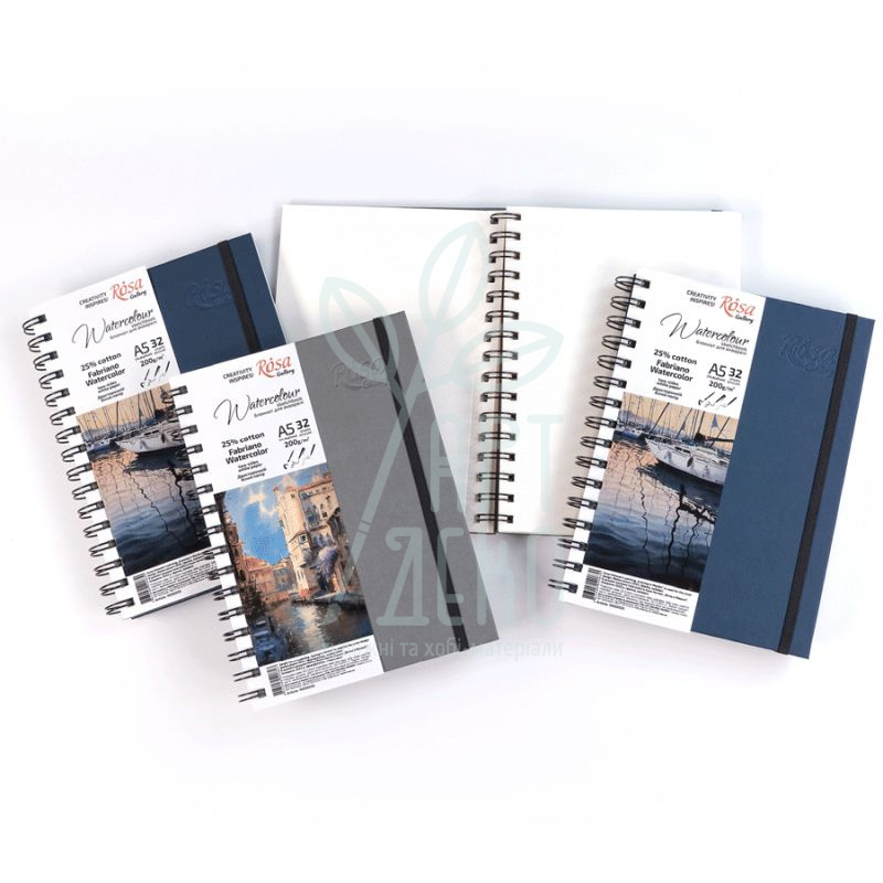 Блокнот для акварелі Unica by Fabriano, спіраль, А5 (14,8х21 см), 200 г/м2, 32 л, Rosa