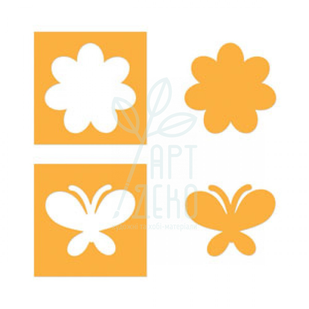 Набір ножів для скрапбукінгу Die Set 2PK - Flower & Butterfly Set, Sizzix 