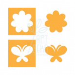 Набір ножів для скрапбукінгу Die Set 2PK - Flower & Butterfly Set, Sizzix 