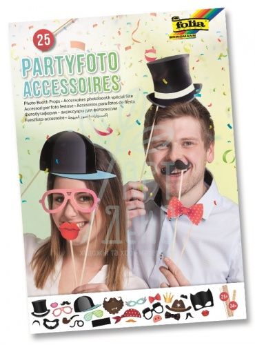 Набір аксесуарів для фотосесії Photo Booth Props, 84 елементи, Folia