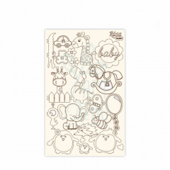 Чипборд для скрапбукінгу "Дитячі мотиви 4", білий картон, 12,6х20 см, ROSA Talent
