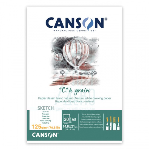 Склейка для ескізів та рисунку C a Grain, А5 (14,8х21 см), 125 г/м2, 30 л, Canson