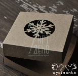 Коробка декоративна з віконцем "Сніжинка", крафткартон, 10x10x3 см, Wycinanka