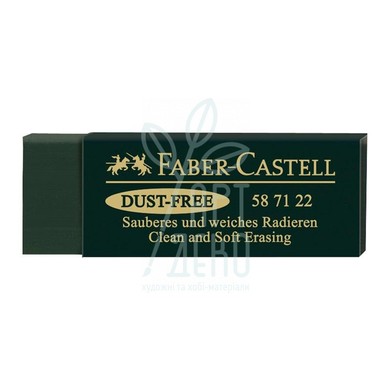 Гумка вінілова Dust Free, прямокутна, 22x11x63 мм, зелена, Faber-Castell