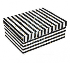 Коробка декоративна, в чорно-білі смужки, Україна