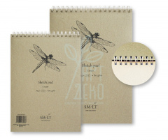 Альбом для ескізів AUTHENTIC, спіраль, кремовий папір, А5 (14,8х21 см), 80 г/м2, 70 л., SMILTAINIS Альбом для ескізів AUTHENTIC, спіраль, кремовий папір, А5 (14,8х21 см), 80 г/м2, 70 л., SMILTAINIS