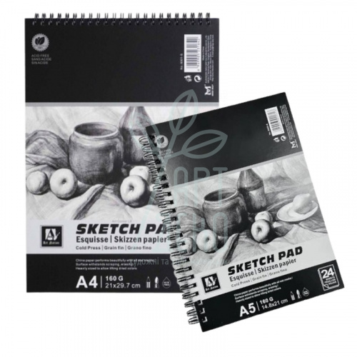Альбом для ескізів Sketch Pad, спіраль, 160 г/м2, 24 л., Art Nation
