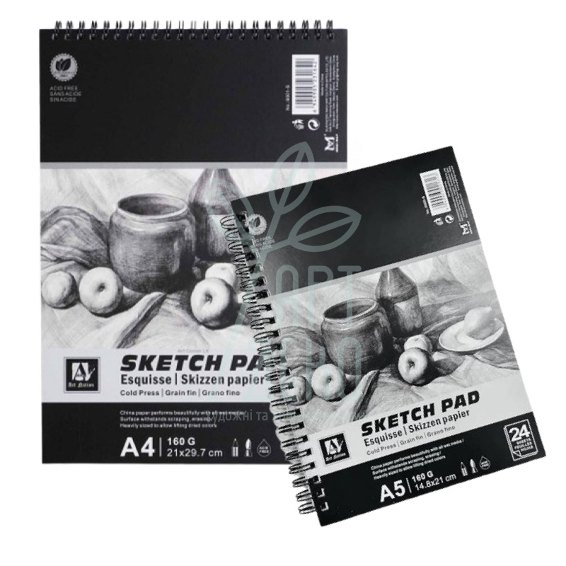 Альбом для ескізів Sketch Pad, спіраль, 160 г/м2, 24 л., Art Nation