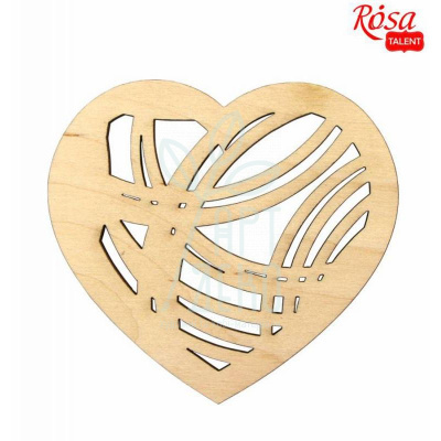 Набір заготовок "Декоративне серце“ 1, фанера, 9,2х10 см, 4 шт., ROSA Talent
