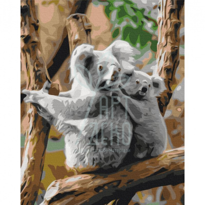 Набір для розпису за номерами "Сім'я коал", 40x50 см, Україна