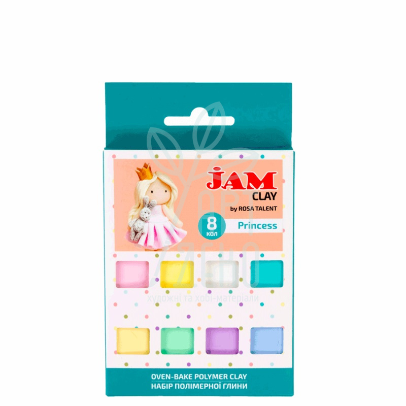Набір полімерної глини Jam Clay "Princess", 8х20 г, ROSA