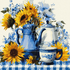 Набір для розпису за номерами "Сонячна кава", 40х40 см, Ідейка