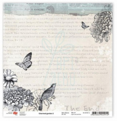 Папір для скрапбукінгу "Charmed garden" 2, 30,5х30,5 см, 180 г/м2, ROSA Talent