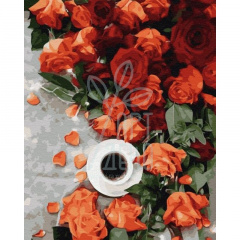 Набір для розпису за номерами "Кава з запахом троянд", 40х50 см, Україна