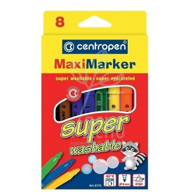Набір фломастерів Super Washable Maxi, 8 шт, Centropen