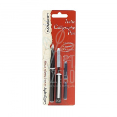 Набір для каліграфії Italic Calligraphy Pen Medium (перо, чорний картридж, конвертер) , Manuscript Набір для каліграфії Italic Calligraphy Pen Medium (перо, чорний картридж, конвертер) , Manuscript