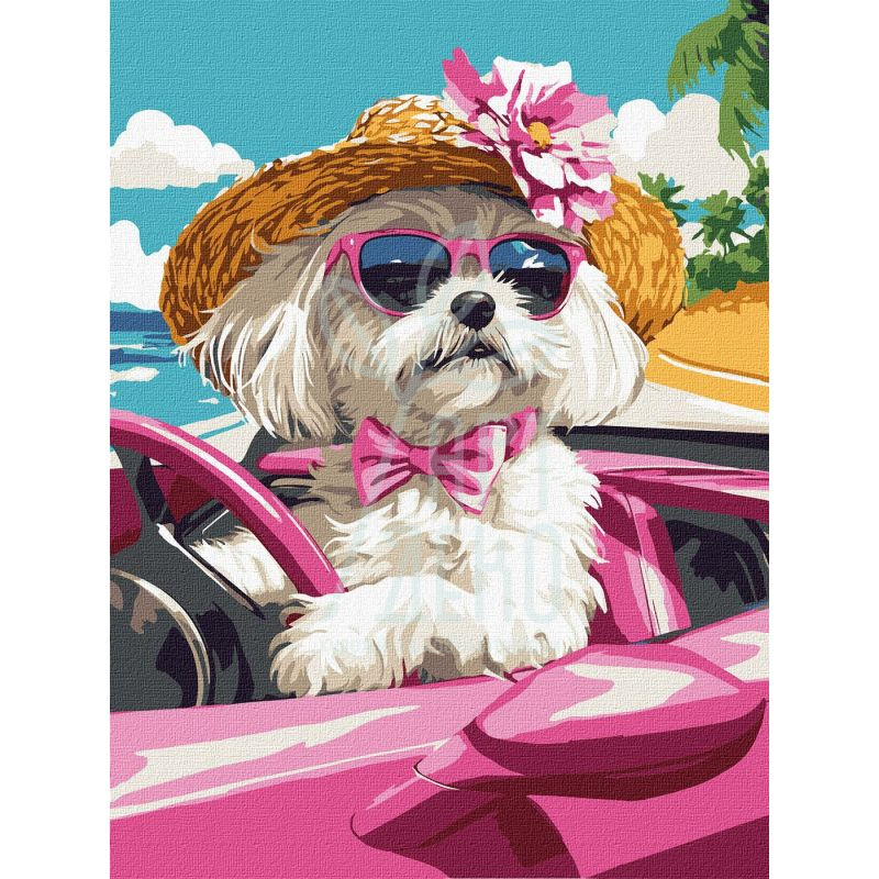 Набір для розпису за номерами "Рожева машина", 30х40 см, Ідейка